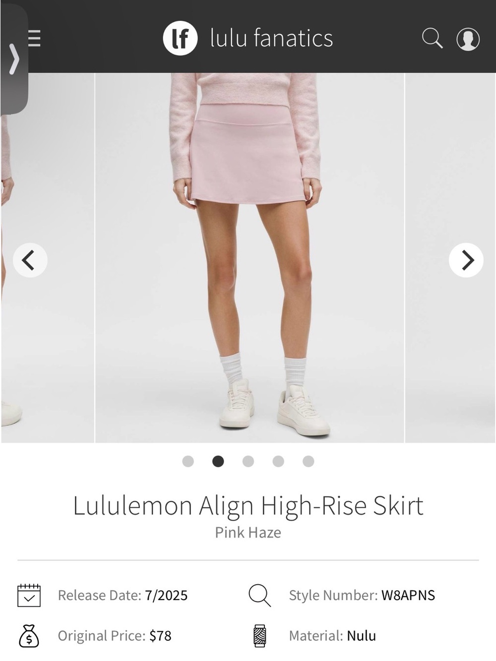 lululemon athletica High-Rise Mini Skirt in Pink Haze